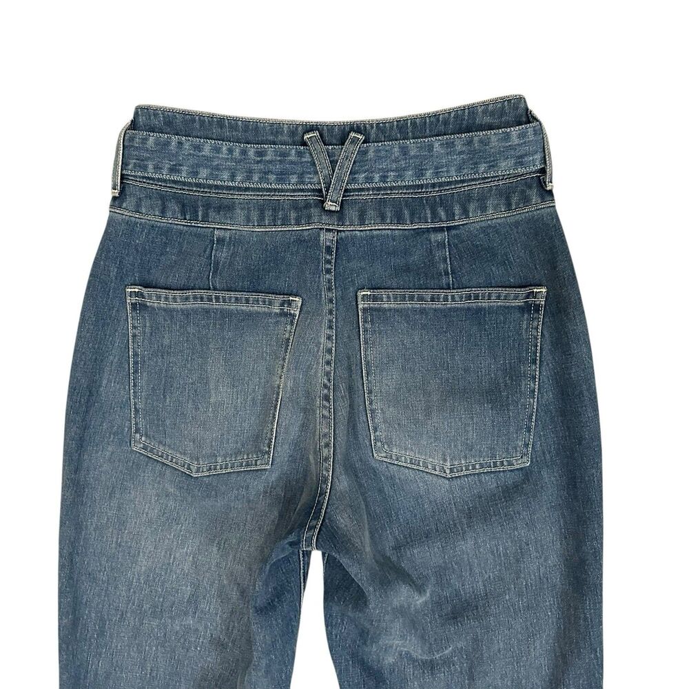Veronica Beard Jeans Women's 25x28 Blue Logan Slim Straight Extra High-Rise Belt - Picture 14 of 14